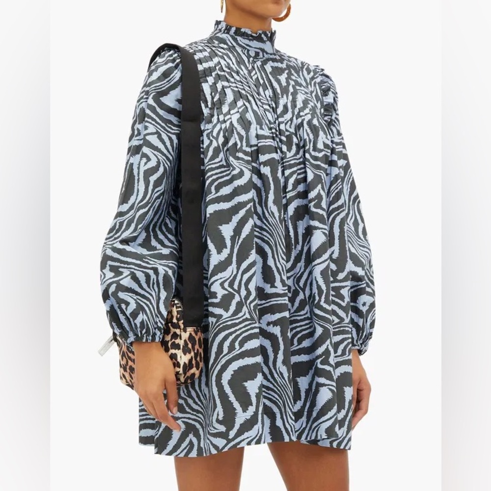 GANNI Printed Poplin Dress